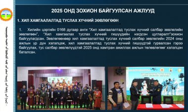 2025 ОНД ЗОХИОН БАЙГУУЛСАН АЖЛУУД