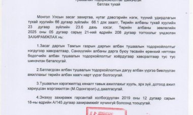 АЛБАН ТУШААЛЫН ТОДОРХОЙЛОЛТ